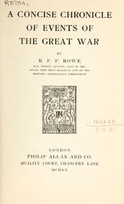 Cover of: A concise chronicle of events of the Great War