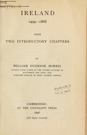 Cover of: Ireland, 1494-1868, with two introductory chapters. by Morris, William O'Connor