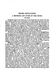 Cover of: Negro education: a study of the private and higher schools for colored people in the United States.
