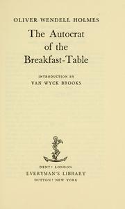 Cover of: The autocrat of the breakfast-table