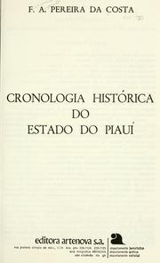 Chronologia historica do Estado do Piauhy by Francisco Augusto Pereira da Costa