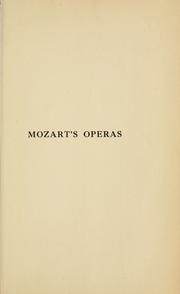 Cover of: Mozart's operas: a critical study.