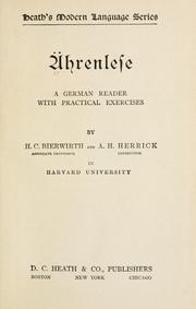 Cover of: Ährenlese by by H. C. Bierwirth and A. H. Herrick.