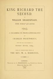 Cover of: King Richard the Second by William Shakespeare