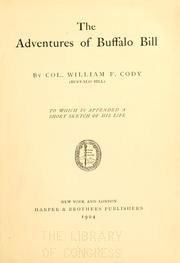 Cover of: The adventures of Buffalo Bill by Buffalo Bill