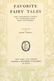 Cover of: Favorite fairy tales: the childhood choice of representative men and women