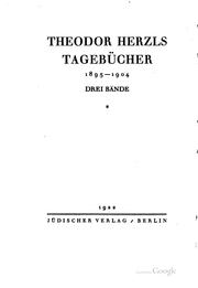 Cover of: Theodor Herzls Tagebücher.