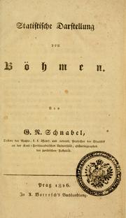 Cover of: Statistische Darstellung von Böhmen by Georg Norbert Schnabel