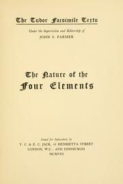 Cover of: The nature of the four elements. by 