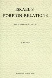 Cover of: Israel's foreign relations by editor, Meron Medzini.