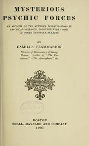 Cover of: Mystrious psychic forces by Camille Flammarion