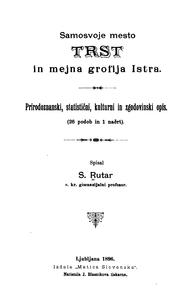 Cover of: Samosvoje mesto Trst in mejna grofija Istra: prirodoznanski, statistični, kulturni in zgodovinski opis