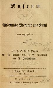 Cover of: Museum für altdeutsche Literatur und Kunst