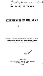 Cover of: Mr. Dunn Browne's experiences in the army.