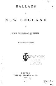 Cover of: Ballads of New England