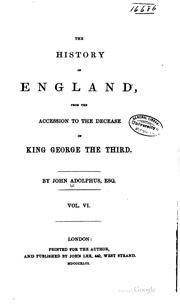 Cover of: The history of England: from the accession to the decease of King George the Third.