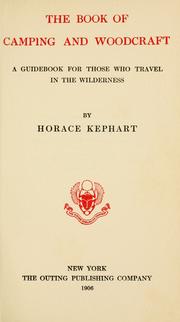 Cover of: The book of camping and woodcraft