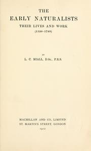 Cover of: The early naturalists by L. C. Miall, L. C. Miall