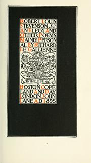 Cover of: Robert Louis Stevenson by Richard Le Gallienne