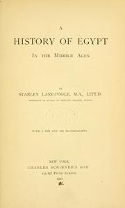Cover of: A history of Egypt in the Middle Ages by Stanley Lane-Poole
