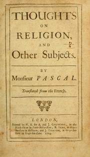 Cover of: Thoughts on religion by Blaise Pascal