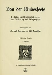 Cover of: Von der Kindesseele: Beiträge Zur Kinderpsychologie aus Dichtung und Biographie