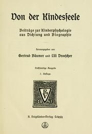 Von der Kindesseele by Gertrud Bäumer, Lili Droescher