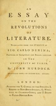 Cover of: essay on the revolutions of literature