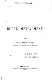 Cover of: Rural improvement.
