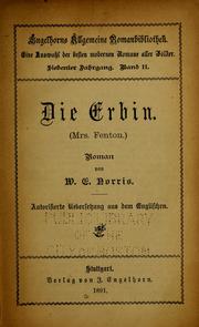 Cover of: Die Erbin by William Edward Norris