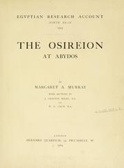 Cover of: The Osireion at Abydos by Margaret Alice Murray