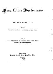 Cover of: Musa latina aberdonensis.