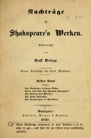 Cover of: Nachträge zu Shakspeare's Werken