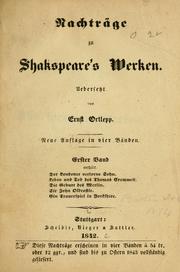 Nachträge zu Shakspeare's Werken (Birth of Merlin / King Edward III / Locrine / London Prodigal / Merry Devil of Edmonton / Pericles / Sir John Oldcastle / Thomas Lord Cromwell / Yorkshire Tragedy)