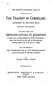 Cover of: The tragedy of Cymbeline by William Shakespeare