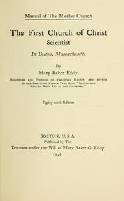 Cover of: The First Church of Christ Scientist in Boston, Massachusetts