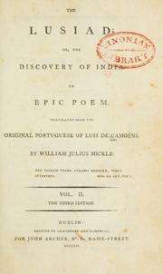 Cover of: The Lusiad: or, The discovery of India.  An epic poem.