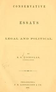 Cover of: Conservative essays, legal and political.