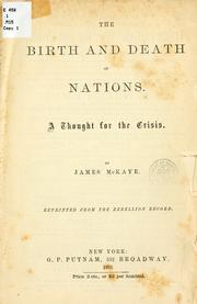 Cover of: The birth and death of nations. by James McKaye