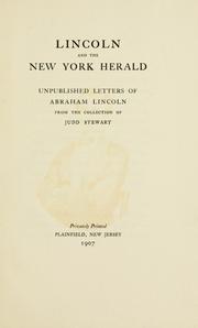 Cover of: Lincoln and the New York herald by Abraham Lincoln