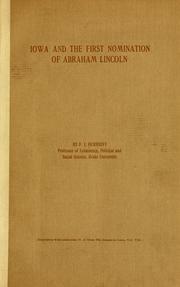 Cover of: Iowa and the first nomination of Abraham Lincoln