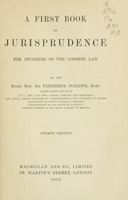 Cover of: A first book of jurisprudence for students of the common law by Sir Frederick Pollock