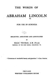 Cover of: The words of Abraham Lincoln by Abraham Lincoln