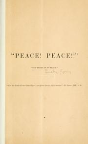 Cover of: "Peace! by Lindley Spring