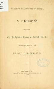 Cover of: The  duty of sustaining the government. by Isaac Newton Sprague