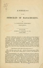 Cover of: Address to the Democrats of Massachusetts.