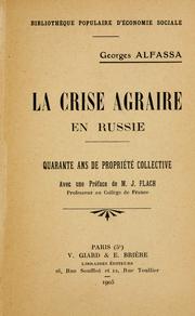 Cover of: La crise agraire en Russie by Georges Alfassa