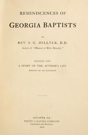 Cover of: Reminiscences of Georgia Baptists by S. G. Hillyer