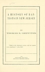 Cover of: A history of Baptists in New Jersey