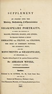 Cover of: A supplement to An inquiry into the history, authenticity, & characteristics of the Shakspeare portraits, ...